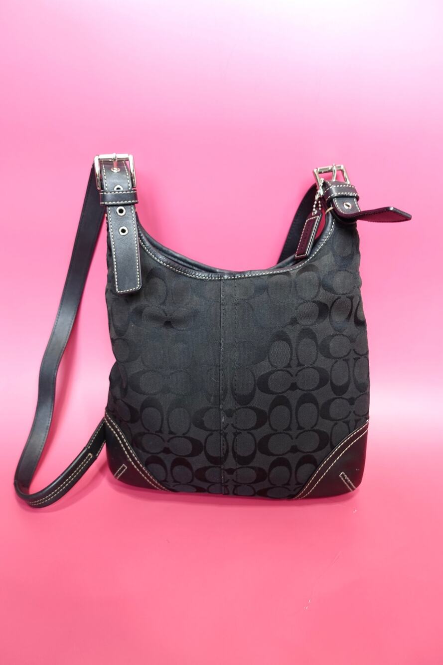 Black Coach Jacquard Crossbody